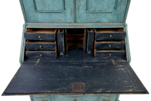 Late 18th Century Swedish Oak Painted Bureau Bookcase — thumbnail 4