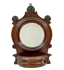 19TH CENTURY CARVED MAHOGANY TOILET MIRROR