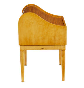 Mid 20th Century Birch Tambour Sewing Box on Stand — thumbnail 5
