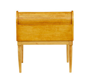 Mid 20th Century Birch Tambour Sewing Box on Stand — thumbnail 4