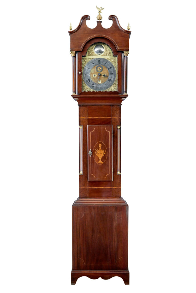18th Century Inlaid Mahogany Long Case Clock by William Underwood