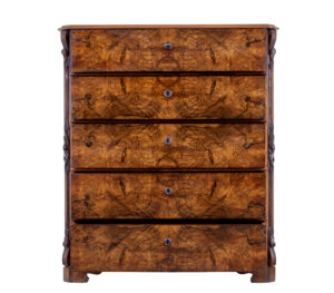 19th Century Burr Walnut Tall Chest of Drawers — thumbnail 5