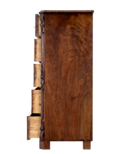 19th Century Burr Walnut Tall Chest of Drawers — thumbnail 4