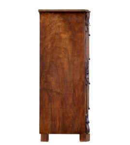 19th Century Burr Walnut Tall Chest of Drawers — thumbnail 2