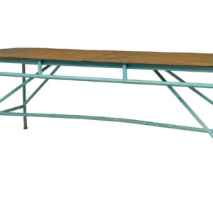 LARGE 1920's PAINTED INDUSTRIAL STEEL TABLE