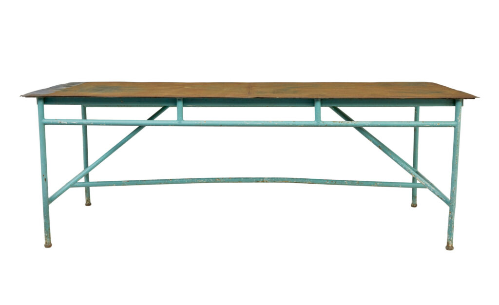Large 1920's Painted Industrial Steel Table — image 8