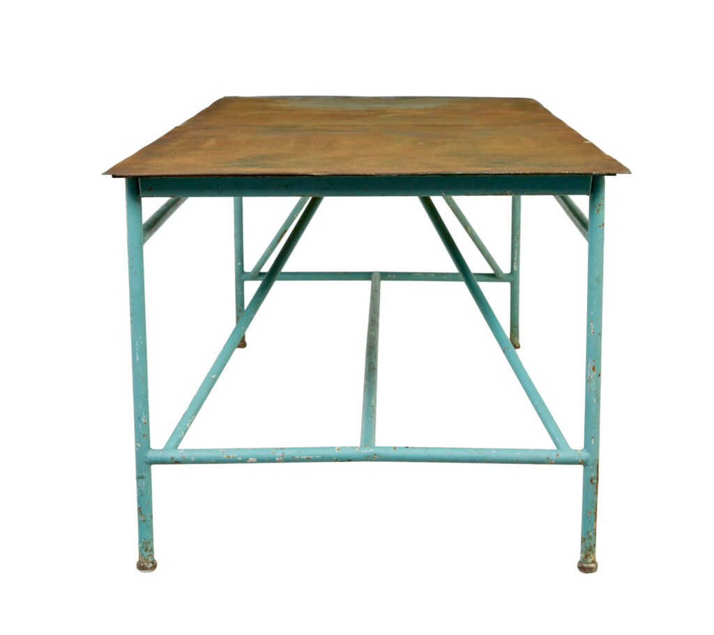 Large 1920's Painted Industrial Steel Table — image 5