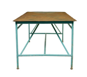 Large 1920's Painted Industrial Steel Table — thumbnail 5