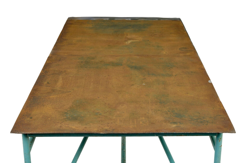 Large 1920's Painted Industrial Steel Table — image 4