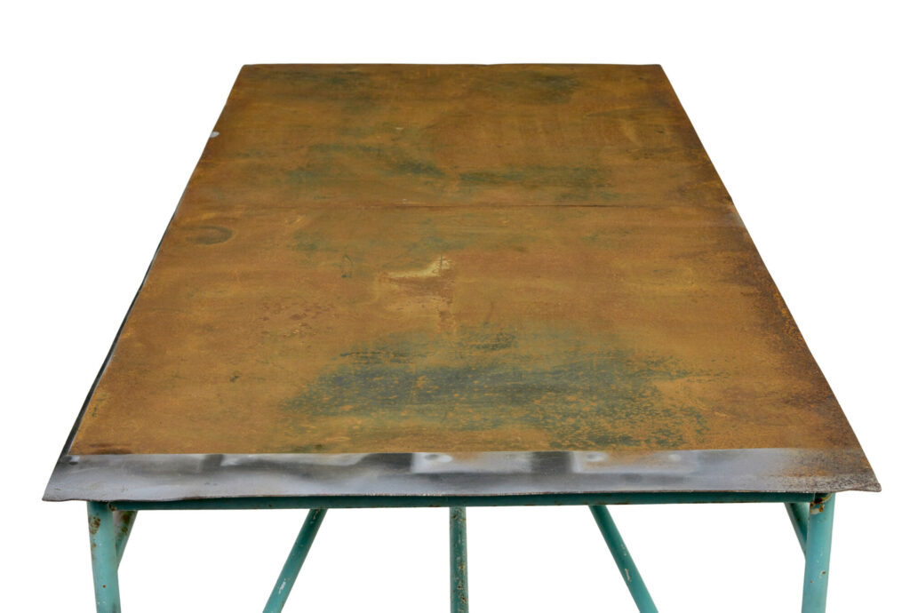 Large 1920's Painted Industrial Steel Table — image 3