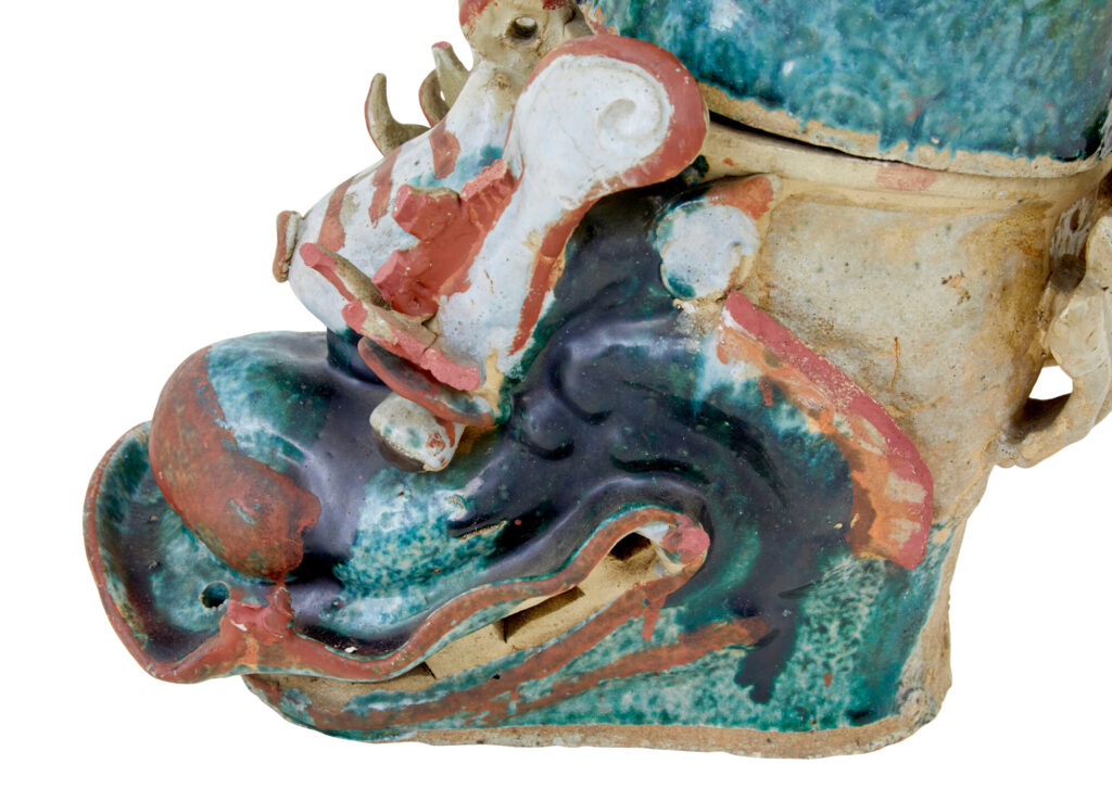 Pair of 19th Century Japanese Ceramic Shachikoko Roof Ornaments — image 5