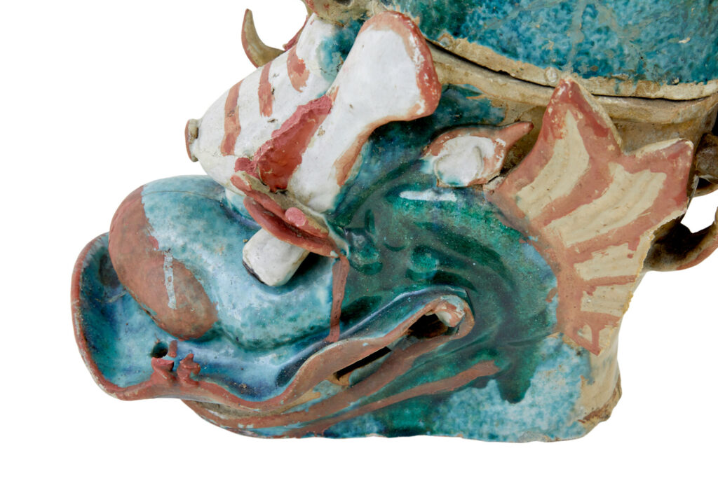 Pair of 19th Century Japanese Ceramic Shachikoko Roof Ornaments — image 4