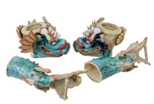 Pair of 19th Century Japanese Ceramic Shachikoko Roof Ornaments — thumbnail 2