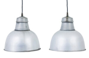 Pair of 1920’s Industrial Metal Hanging Ceiling Lights — thumbnail 7
