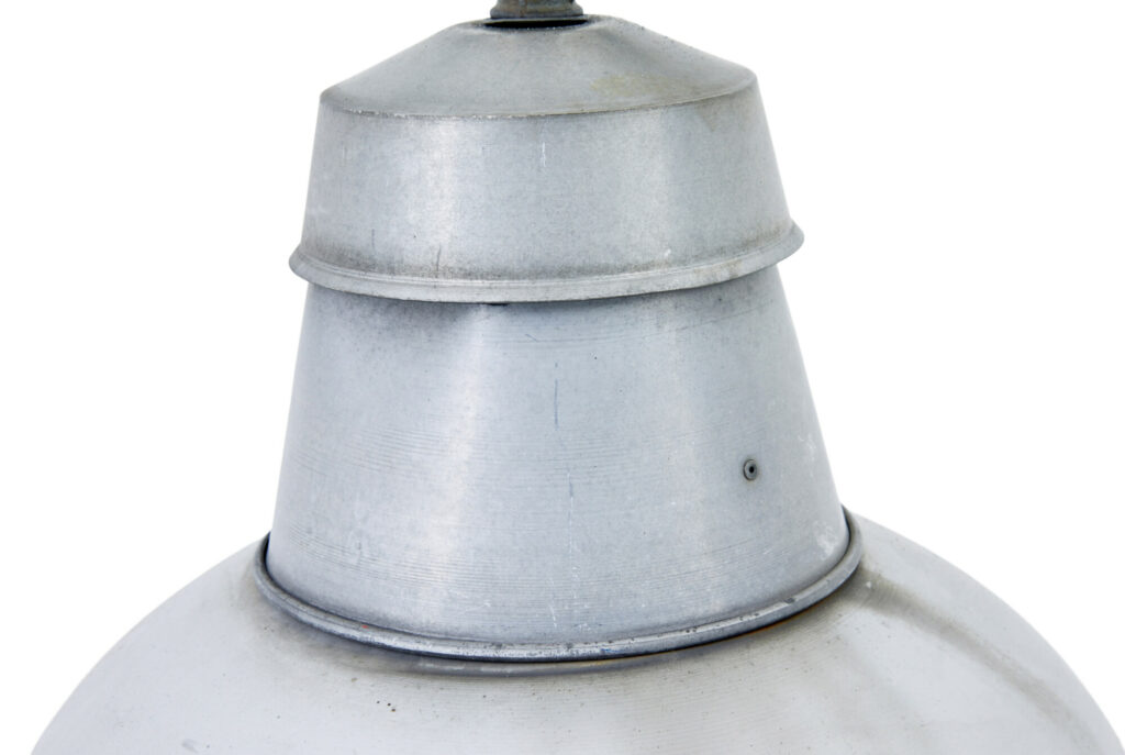 Pair of 1920’s Industrial Metal Hanging Ceiling Lights — image 6