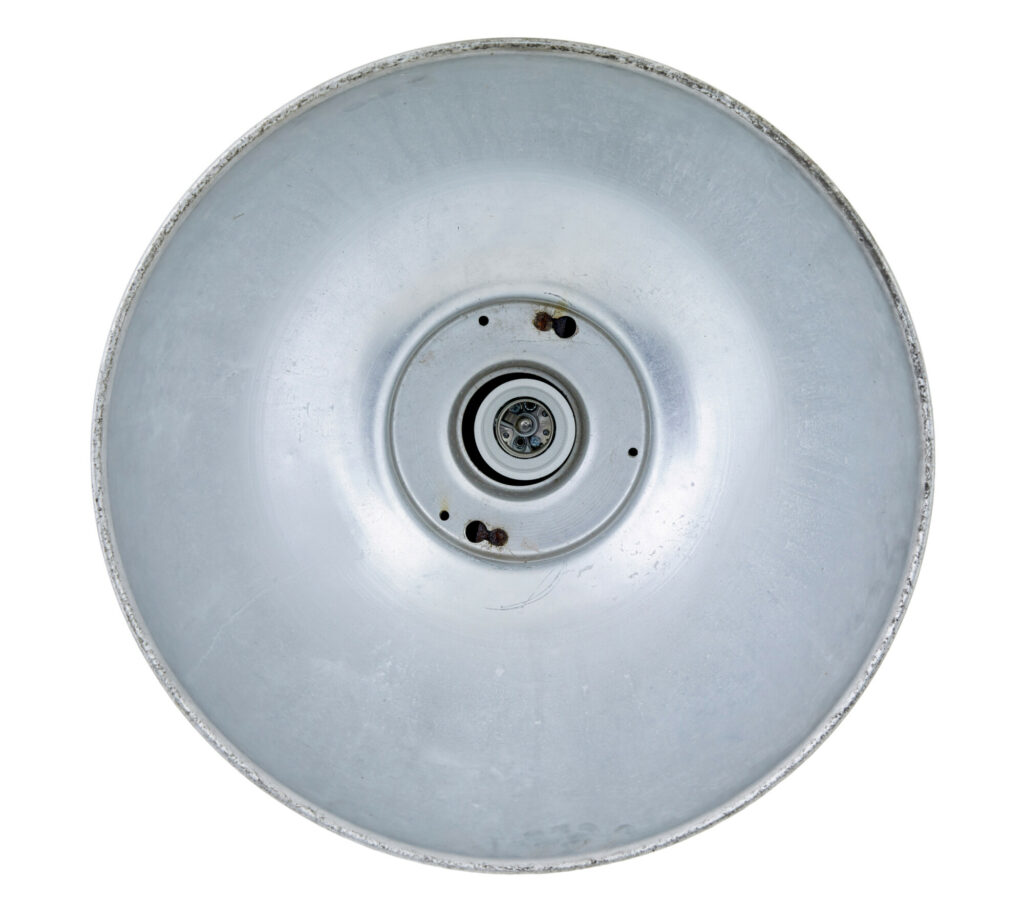 Pair of 1920’s Industrial Metal Hanging Ceiling Lights — image 3