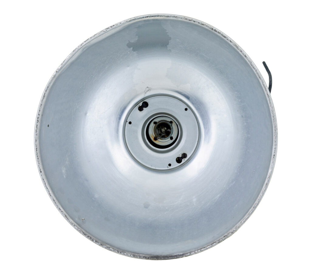 Pair of 1920’s Industrial Metal Hanging Ceiling Lights — image 2