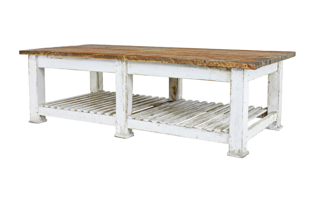 Large 19th Century Solid Pine Work Table — image 13