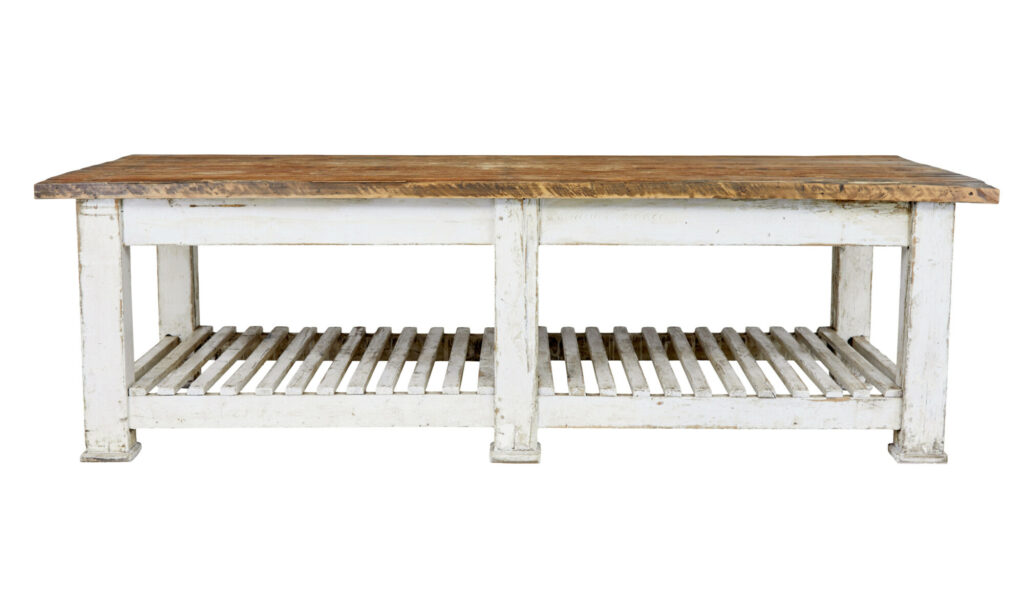 Large 19th Century Solid Pine Work Table — image 12