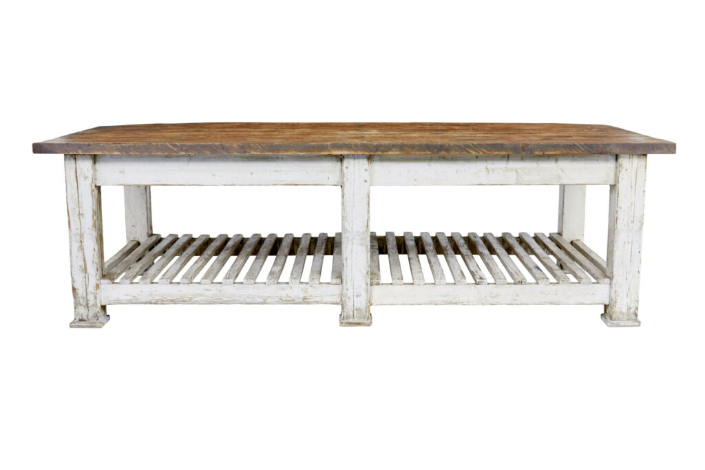 Large 19th Century Solid Pine Work Table — image 9