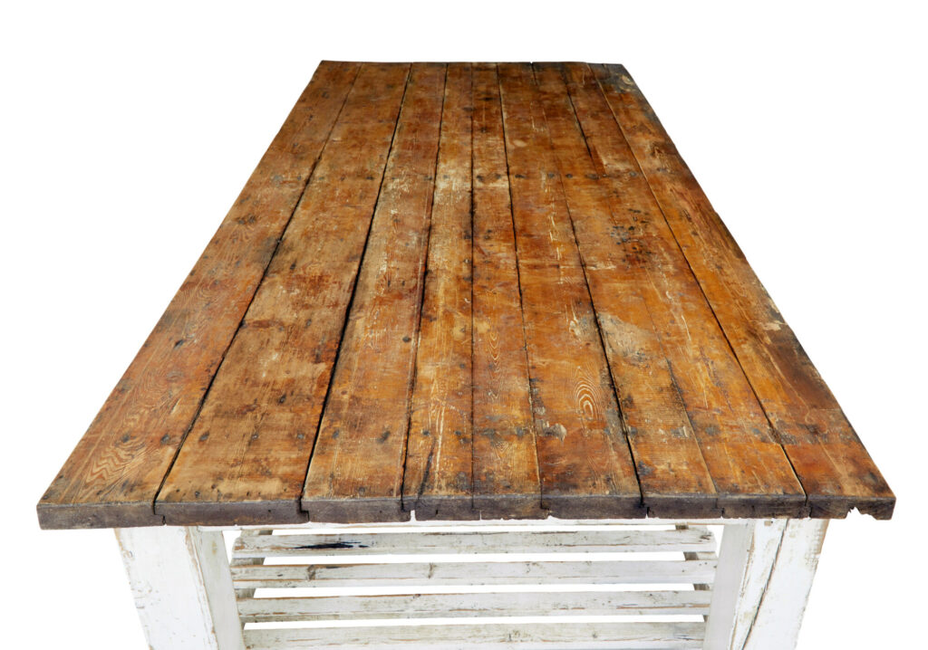 Large 19th Century Solid Pine Work Table — image 3