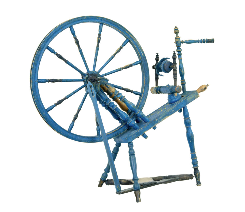 Swedish Painted 19th Century Spinning Wheel — image 7