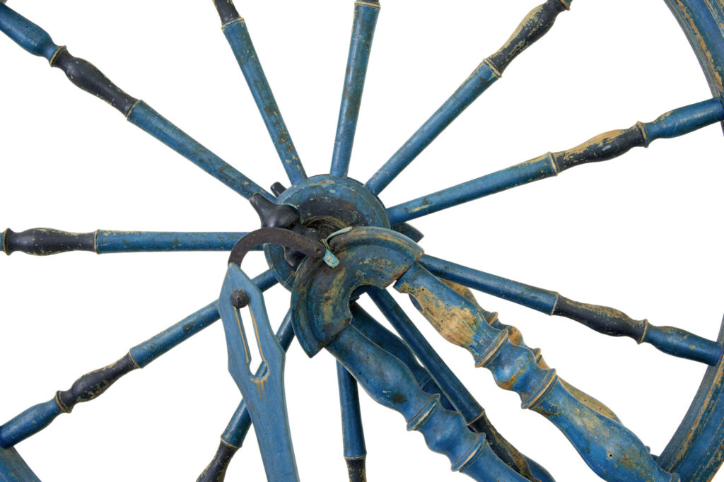 Swedish Painted 19th Century Spinning Wheel — image 6