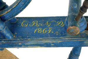 Swedish Painted 19th Century Spinning Wheel — thumbnail 3