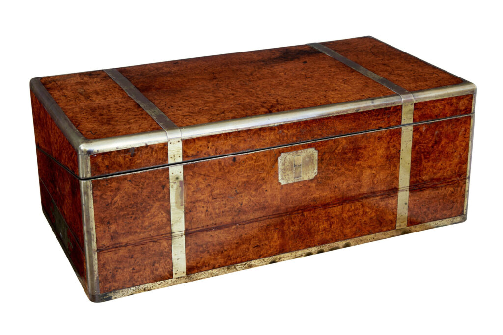 Mid 19th Century Burr Campaign Lap Writing Desk — image 1