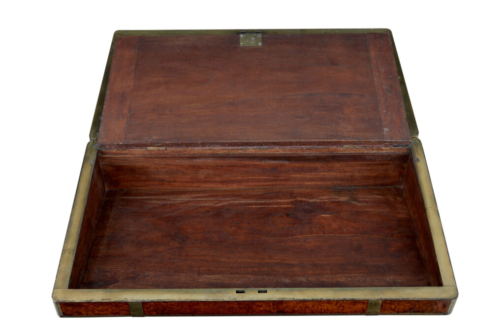 Mid 19th Century Burr Campaign Lap Writing Desk — image 6