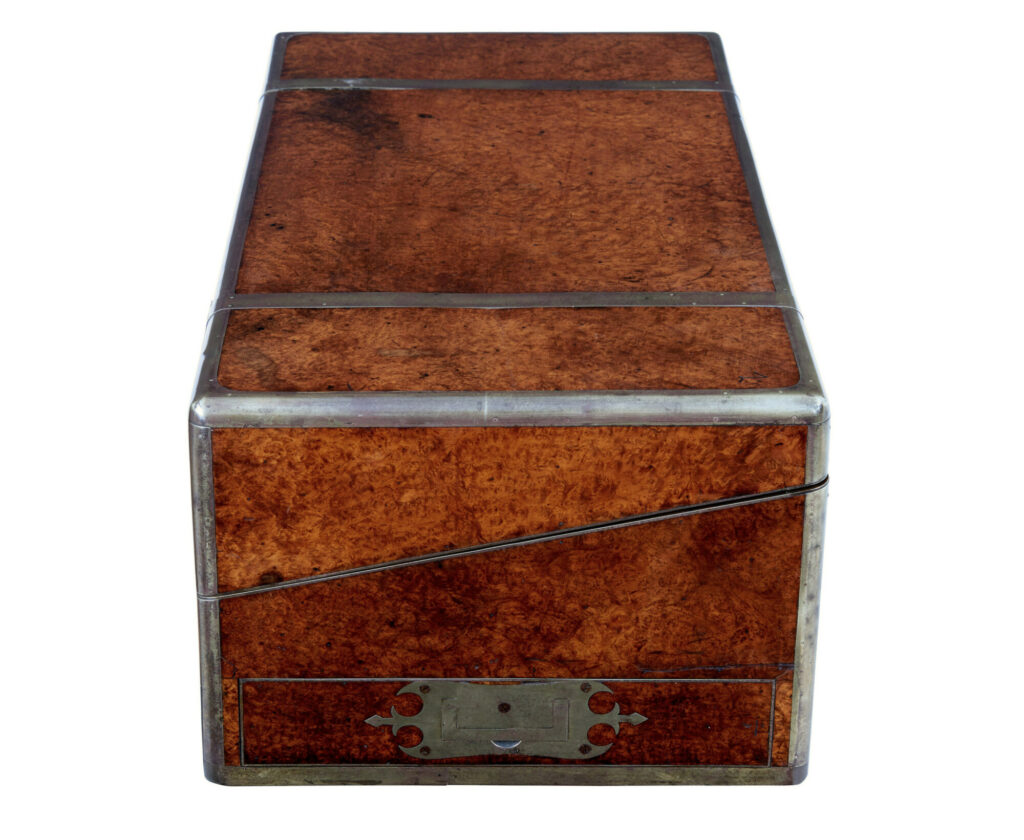 Mid 19th Century Burr Campaign Lap Writing Desk — image 3