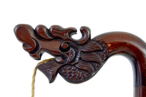 Early 20th Century Carved Chinese Hard Wood Floor Lamp — thumbnail 5