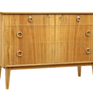 SWEDISH MID CENTURY WALNUT CHEST OF DRAWERS BY BODAFORS
