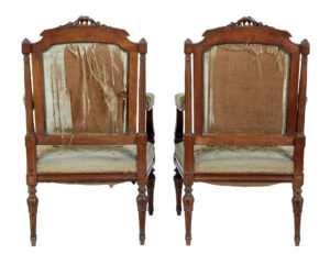 19th Century French Carved Walnut Tapestry Armchairs — thumbnail 7