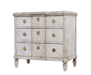 SWEDISH 19TH CENTURY PAINTED BREAKFRONT CHEST OF DRAWERS