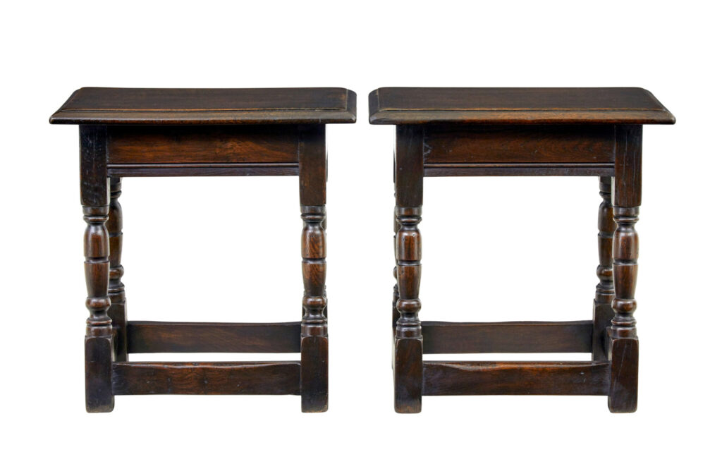 Pair of Oak English Made Joint Stools — image 7