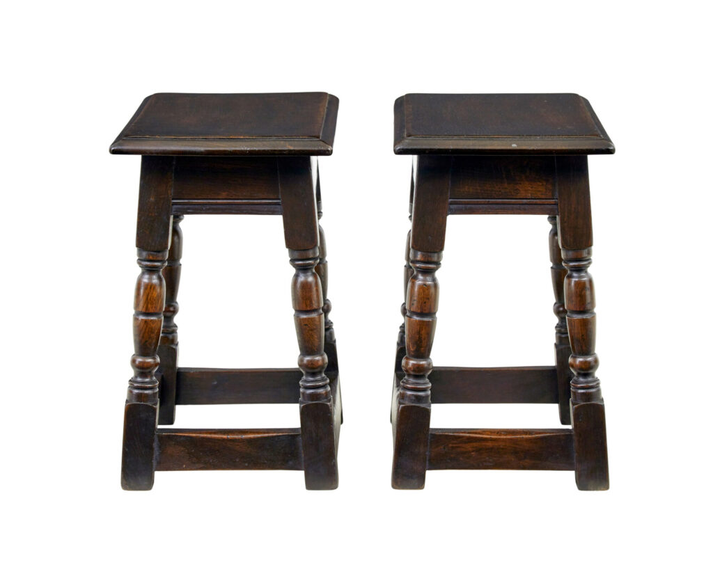 Pair of Oak English Made Joint Stools — image 6