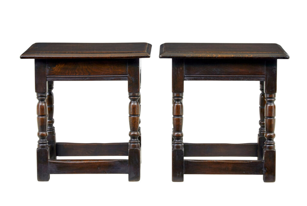 Pair of Oak English Made Joint Stools — image 5