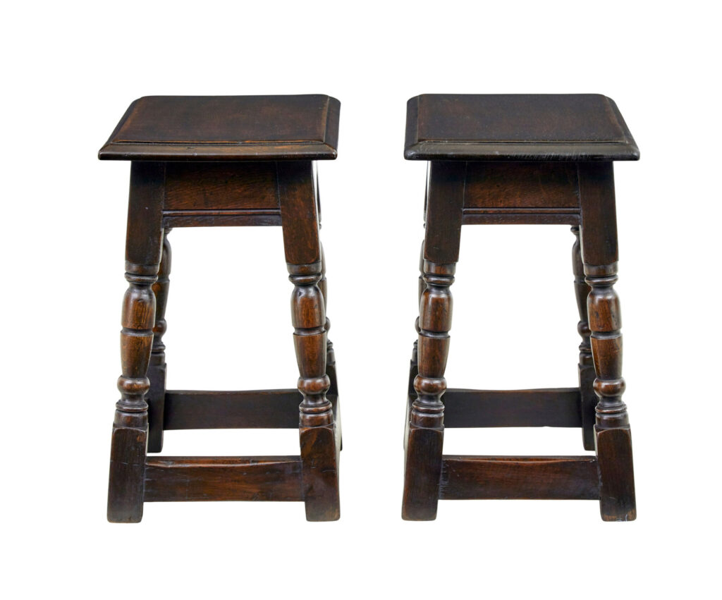 Pair of Oak English Made Joint Stools — image 4