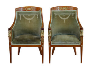 Swedish Empire Revival Mahogany 3 Piece Lounge Suite — thumbnail 14