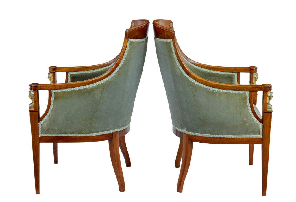 Swedish Empire Revival Mahogany 3 Piece Lounge Suite — image 13