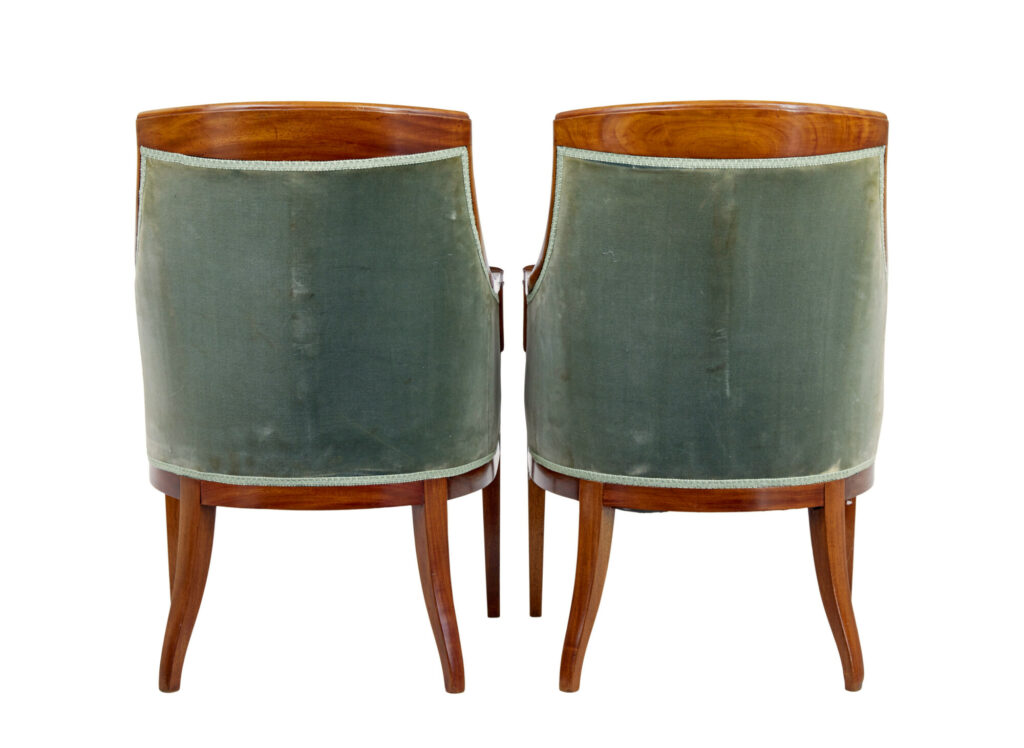 Swedish Empire Revival Mahogany 3 Piece Lounge Suite — image 12