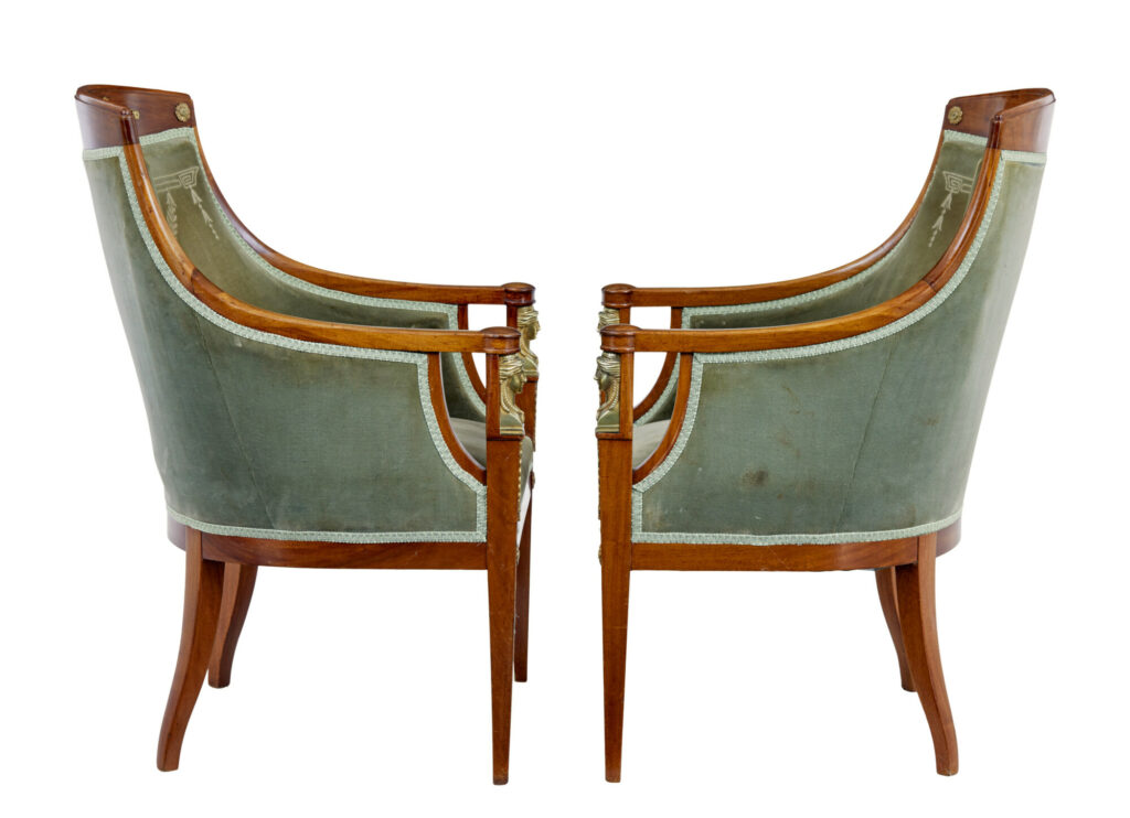 Swedish Empire Revival Mahogany 3 Piece Lounge Suite — image 11