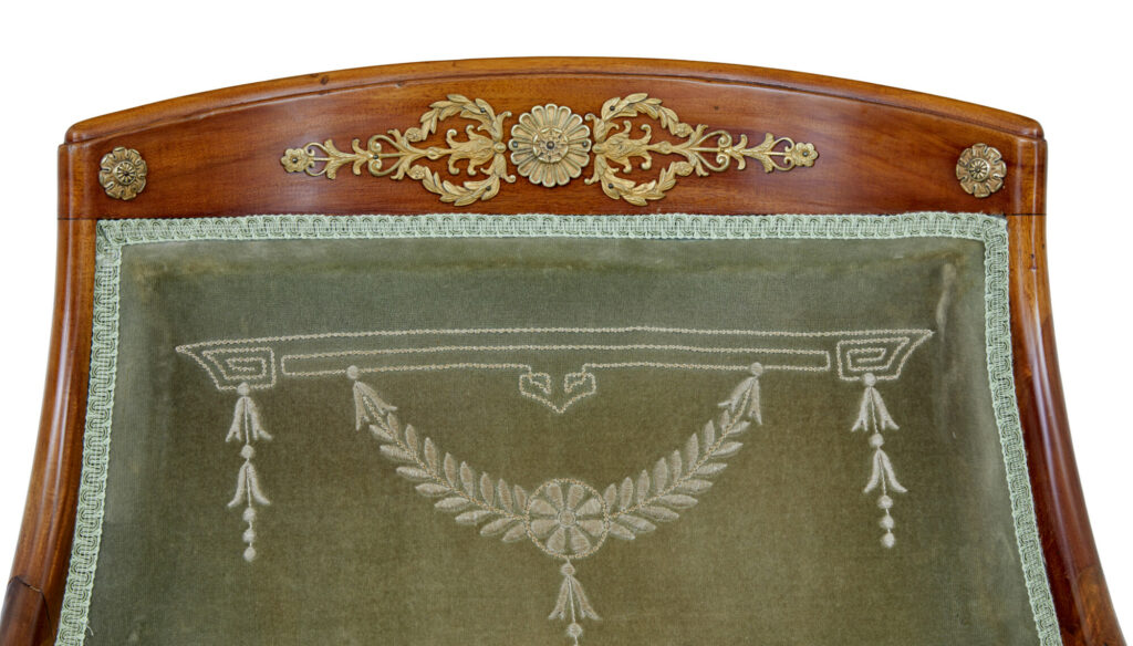 Swedish Empire Revival Mahogany 3 Piece Lounge Suite — image 10