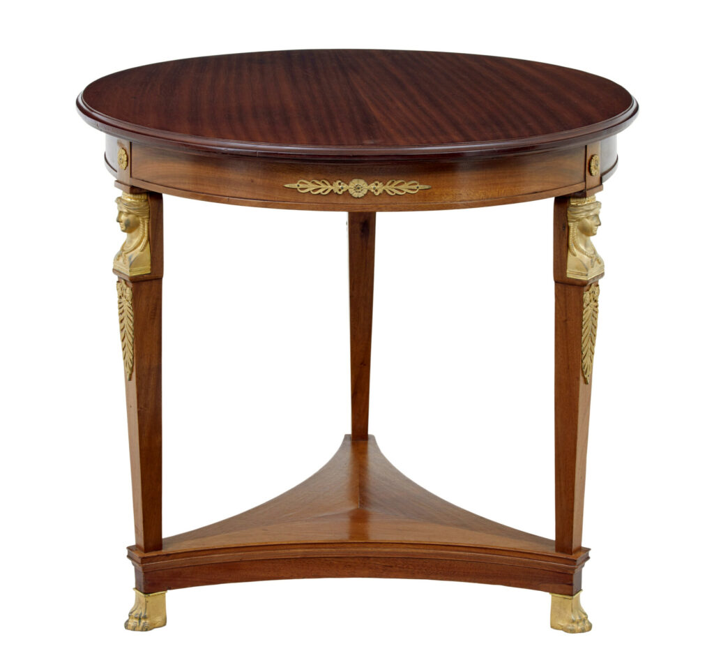 Swedish Empire Revival Mahogany 3 Piece Lounge Suite — image 3