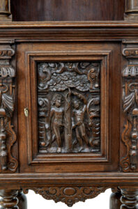 19th Century Flemish Carved Oak Hall Cupboard on Stand — thumbnail 4