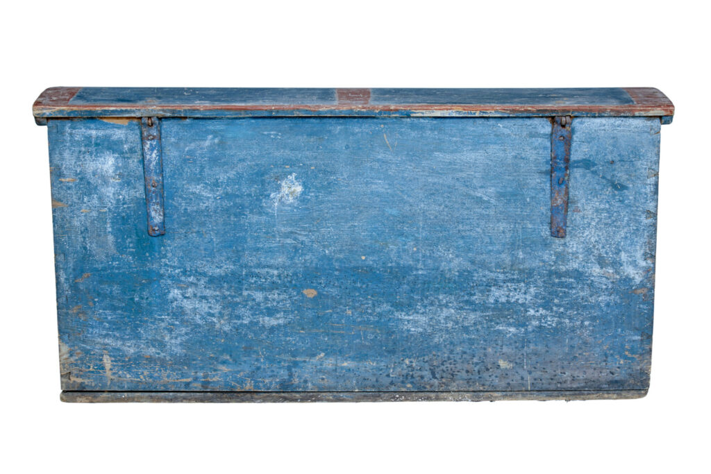 Mid 19th Century Swedish Folk Art Hand Painted Pine Coffer — image 5