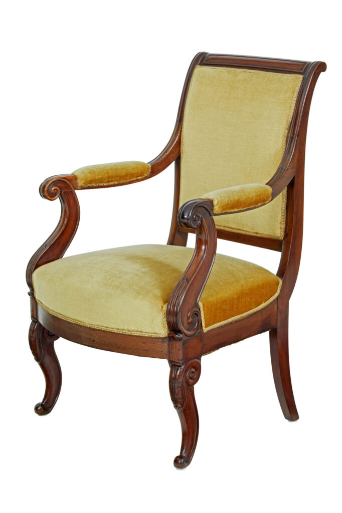 19th Century French Empire Revival Mahogany Armchair — image 8