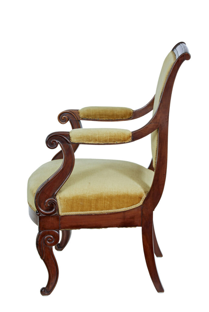 19th Century French Empire Revival Mahogany Armchair — image 7