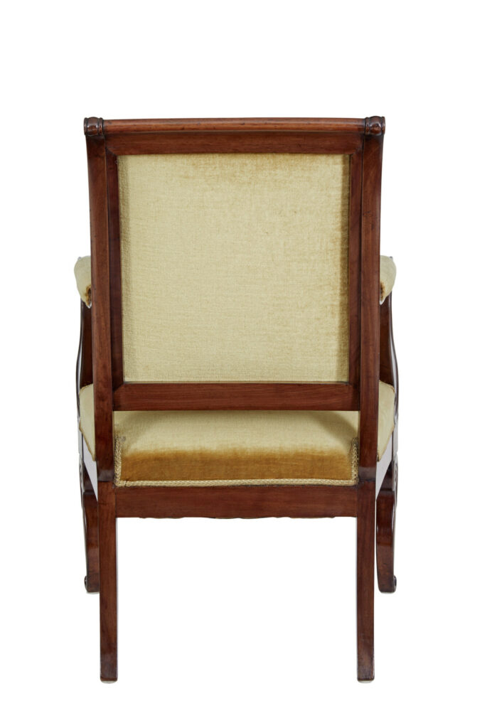 19th Century French Empire Revival Mahogany Armchair — image 6